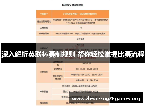 深入解析英联杯赛制规则 帮你轻松掌握比赛流程